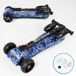 Самокат дитячий Best Scooter 60х82х64 см Чорно-синій 000231572 - мініатюра 2