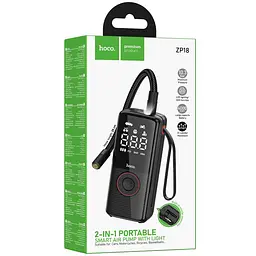Автомобільний насос Hoco ZP18 Enlighten smart air pump Black - мініатюра 2