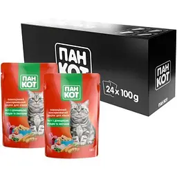 Вологий корм для кішок Пан Кот домашня птиця 100 г (4820111141012) - мініатюра 3
