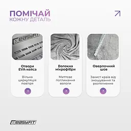 Спортивний рушник EasyFit RoyalWing 90х50 см з мікрофібри + кейс - мініатюра 4