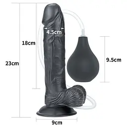 Фалоімітатор - Squirt Extreme Dildo 9" Black - мініатюра 3
