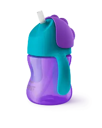 Чашка з трубочкою Philips Avent 9+ міс. 200 мл фіолетова з бірюзовим (SCF796/02) - мініатюра 2