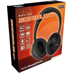 Навушники бездротові Media-Tech SONIQUE DS-2 Bluetooth+3,5мм, Li-Pol, Чорний - мініатюра 2