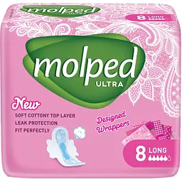Гігієнічні прокладки Molped Ultra long 5 крапель 8 шт.