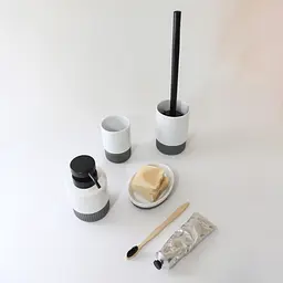 Комплект аксесуарів для санвузла МВМ My Home Stockholm біло-сірий (MVM-MH-45 WHITE/GRAY) - мініатюра 3