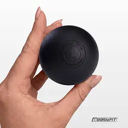 Масажний м'ячик EasyFit каучук 6.5 см чорний - мініатюра 3