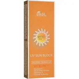 Крем сонцезахисний водостійкий для обличчя з алое екстрактом Ekel UV Sun Block Cream SPF50/PA+++ 70 ml - мініатюра 3