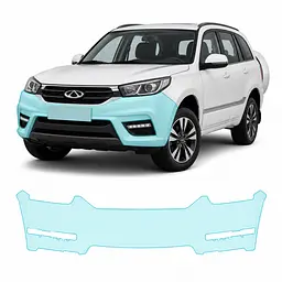 Антигравійна захисна бронеплівка за лекалами для Chery Tiggo 3 II facelift 2020- передній бампер