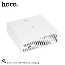 Настільний LED смарт-годинник with Qi Charger HOCO DCK1 + Alarm Watch 10 W - мініатюра 6