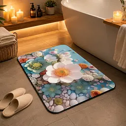 Килимок у ванну 50×80 см — вологопоглинаюче покриття з матеріалу першого покоління, абсорбуючий антиковзкий KT9000342 - мініатюра 4