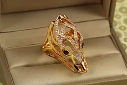 Кільце Xuping Jewelry Вовк охоронець р 21 золотисте