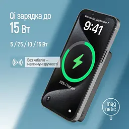 Універсальна мобільна батарея ColorWay 15W MagSafe 10000mAh Чорний (CW-PB100LPA1BK-WPDD) - мініатюра 9