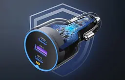 Автомобільний зарядний пристрій UGREEN EC703 2 USB-C + USB-A (35024) - мініатюра 7