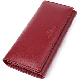 Елегантний гаманець у два складення з натуральної шкіри ST Leather 23065 бордовий - мініатюра 1