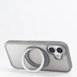 Противоударный чехол-панель для Apple iPhone 17, Unit Stand2, серый, силикон + поликарбонат, защита всего корпуса, с подставкой, поддержка магнитных держателей и беспроводной зарядки (MagSafe), ArmorStandart (ARM86331) - мініатюра 4