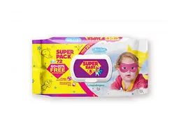 Вологі серветки SUPER BABY SuperPack ромашка та алое, 72шт