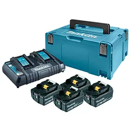 Набір акумуляторів (4 шт) BL1850B (18 В, 5 А·год) та зарядний пристрій DC18RD для продукції Makita LXT (MKP3PT184)