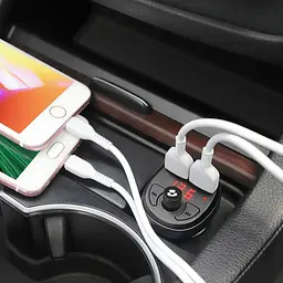 FM трансмітер модулятор Носо E41 з Bluetooth USB чорний - мініатюра 6