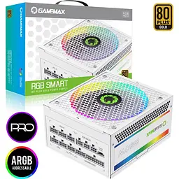Блок живлення GameMax 850W 80 Gold (RGB850 PRO WH) - мініатюра 10