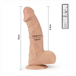 Вібратор - Real Extreme Vibrating Dildo 9" - мініатюра 2