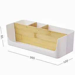 Органайзер для дрібниць МВМ My Home Scandinavia 26х12х8.5 см білий (FH-45 WHITE/WOOD) - мініатюра 2