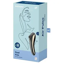 Вакуумний стимулятор із вібрацією Satisfyer Dual Kiss Чорний - мініатюра 5
