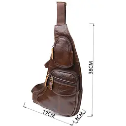 Сумка для мужчин с большим количеством карманов из натуральной кожи Vintage 17х38х3 см sum0027479 - миниатюра 13