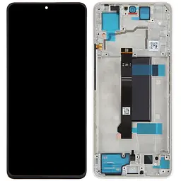 Дисплей Xiaomi Poco X6 5G/Redmi Note 13 Pro 5G чорний, TFT, без функції відбитка пальця, з рамкою білого кольору, Arctic White