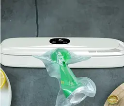 Вакуумний пакувальник Vacuum Sealer харчових продуктів із дисплеєм, що працює від мережі 90 Вт Білий - мініатюра 4