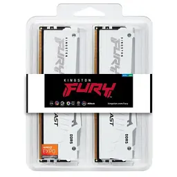 Модуль пам'яті для комп'ютера DDR5 32GB (2x16GB) 6400 MHz Beast White RGB EXPO Kingston Fury (ex.HyperX) (KF564C32BWEAK2-32) - мініатюра 4