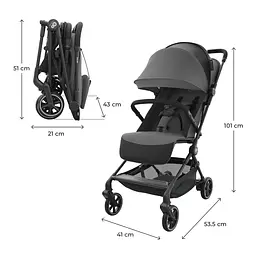 Прогулянкова коляска Kinderkraft Nebo Platinum Grey Beige (KSNEBO00GRY0000) - мініатюра 9