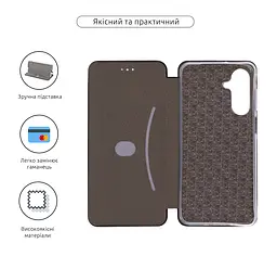 Чехол-книжка для Samsung Galaxy A17 4G (A175), G-Case, черный, кожаный чехол-книга из экокожи (PU) и TPU, с магнитом, с подставкой и вместительным кардхолдером, противоударный, защита всего корпуса, ArmorStandart (ARM86535) - мініатюра 3