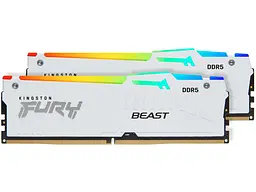 Пам'ять для настільних комп'ютерів Kingston FURY 64 GB (2x32GB) DDR5 6400 MHz Beast RGB EXPO White (KF564C32BWEAK2-64)