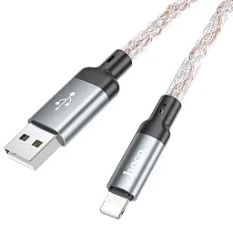 Дата кабель Hoco U112 Shine 2.4A USB to Lightning (1m) Gray - мініатюра 5