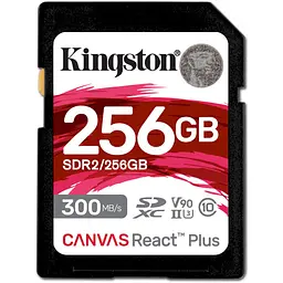 Карта пам'яті Kingston 256GB SDXC C10 UHS-II U3 R300/W260MB/s (SDR2/256GB)