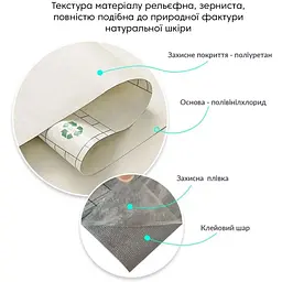 Самоклеюча екошкіра у рулоні 1.37х3м х 0.5мм Молочний SW-00000281  - мініатюра 5
