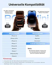 Бездротовий мікрофон BOYA Mini (2TX+2RX) для iPhone та Android, USB-C/Lightning, 48 кГц - мініатюра 4
