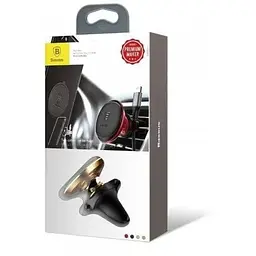 Автотримач Baseus Magnetic Air Vent Car Mount With Cable Clip (SUGX020015) чорно-золотистий - мініатюра 3