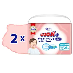 Набір трусики-підгузки GOO.N Plus для дітей 13-25 кг ХXL 56 шт. - мініатюра 2