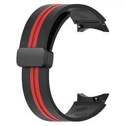 Ремінець для Samsung Galaxy Watch 5 40mm - чорно-червоний ширина кріплення 20мм силікон Watchbands Cls-line-black (W36-2WB66352299) - мініатюра 4