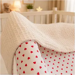 Плед дитячий MirSon Poplin Waffle Little hearts 150х220 см (2200013893547) - мініатюра 3