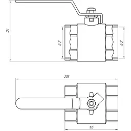 Кран кульовий прямий Q Professional 2″ ВВ КР QP151 PN40 - мініатюра 4