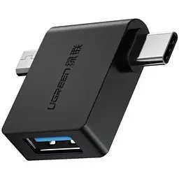 Адаптер Ugreen 30453 2 in1 micro-USB/Type-C Black чорний