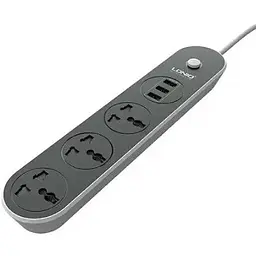 Мережевий фільтр LDNIO SC3301 подовжувач 1.6 м 3 розетки 3 USB сіро-чорний - мініатюра 2