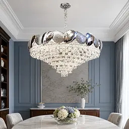 Велика кришталева люстра Artlight 8836/80CH, хром, 18 ламп E14, прозоре й димчасте скло, Ø82 см, від 20-30 м²