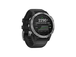 Смарт-годинник Garmin Fenix 6 Solar Silver with black band (010-02410-00) - мініатюра 2