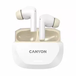 Навушники Canyon Hexagon 7 TWS ANC+ENC Wireless Charge White/Beige (CNS-TWS7WB)