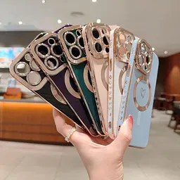 HZLFCZL Магнітний чохол для iPhone 14 Pro Max, сумісний з чохлом для мобільного телефону Magsafe Cute Heart Girl - мініатюра 6