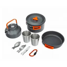 Набір туристичного посуду Camping Cooking, алюміній, з карабіном - мініатюра 3