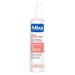 М’який безпінний очищувальний гель з пантенолом Mixa Anti-Reaction Non-Foaming Gentle Cleanser для заспокоєння та зменшення подразнень чутливої шкіри обличчя 150 мл